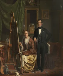 (Auto) retrato del matrimonio Kiers-Haanen por Elizabeth Haanen (1845)